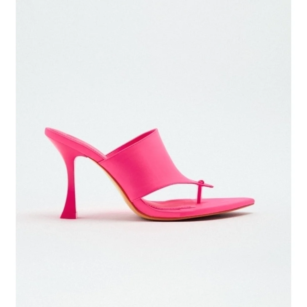 Zara Satin effect high heel sandals Sz-7.5